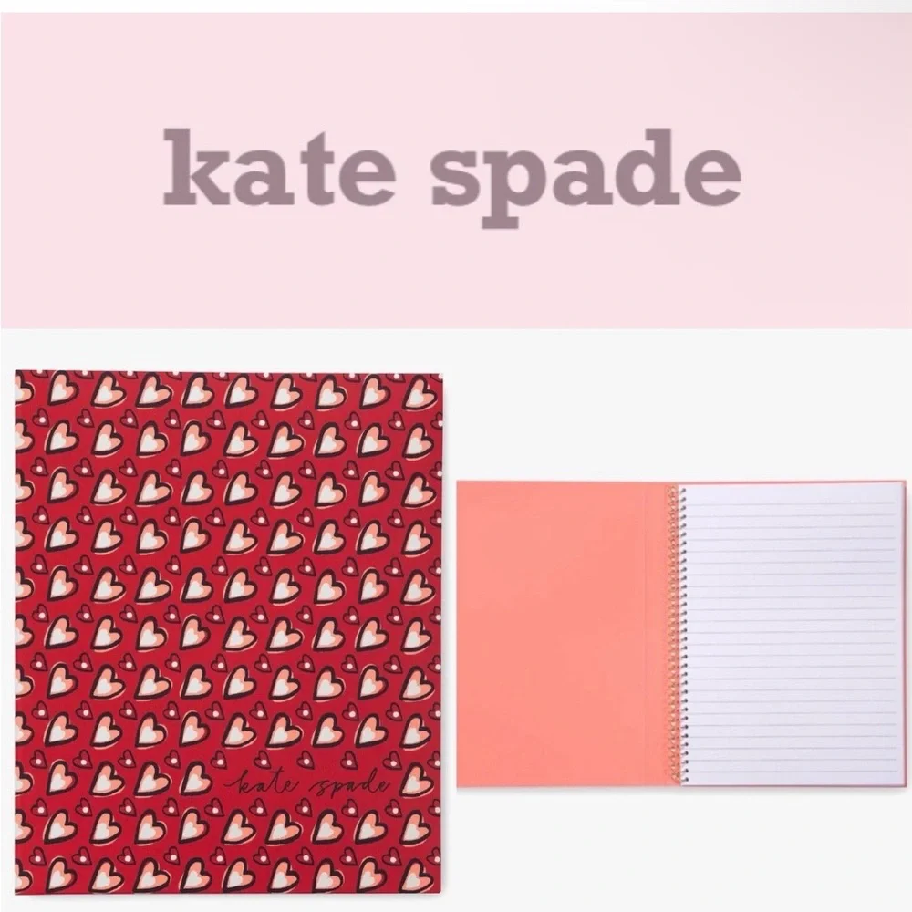 ❤️Kate Spade All About Hearts Red Spiral Notebook - NEW